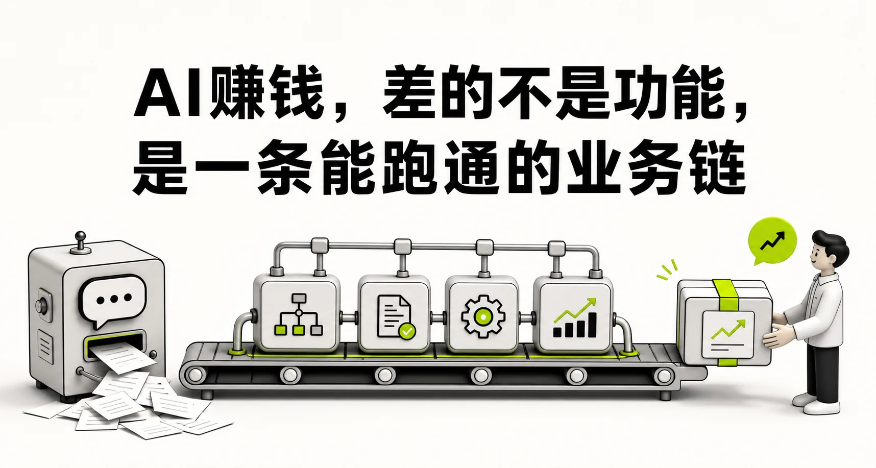 AI赚钱，差的不是功能，是一条能跑通的业务链