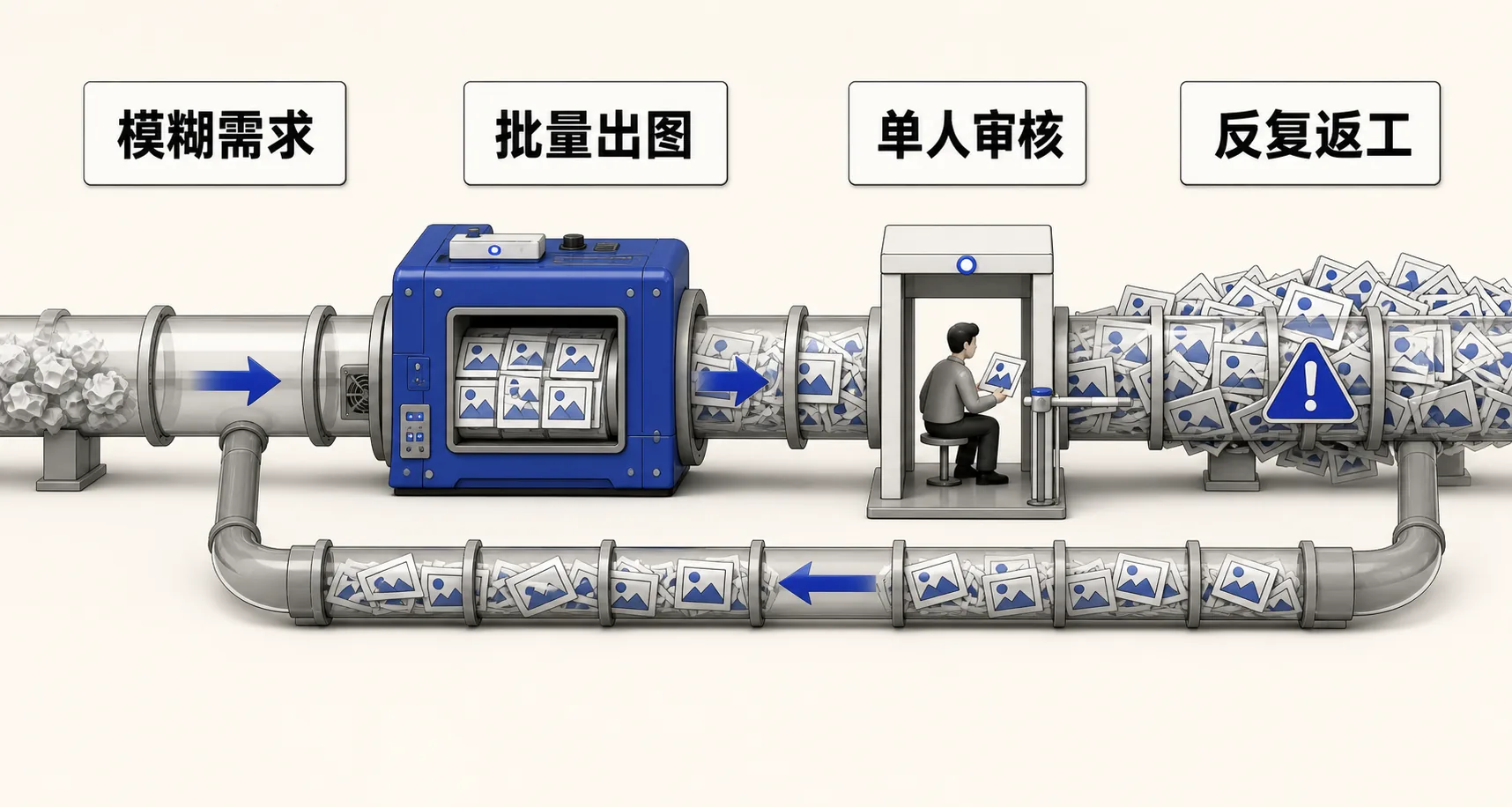 AI出图提速后的旧流程瓶颈